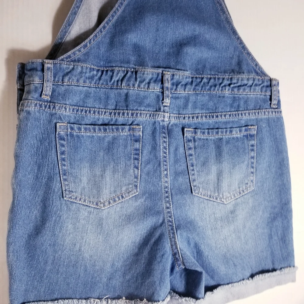 NWT CHILDREN'S PLACE GIRL'S DISTRESSED BIB SHORTS SIZE 14